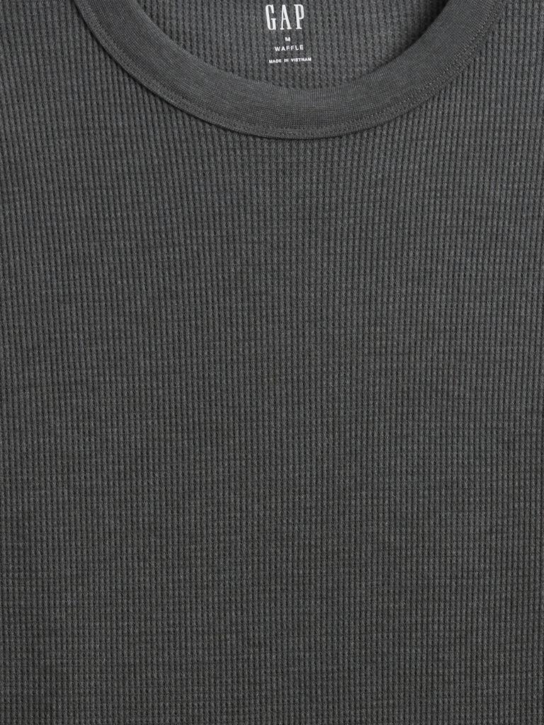 Waffle-Knit Crewneck T-Shirt