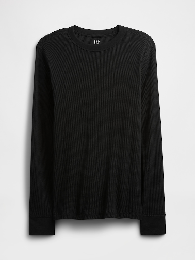 Waffle-Knit Crewneck T-Shirt