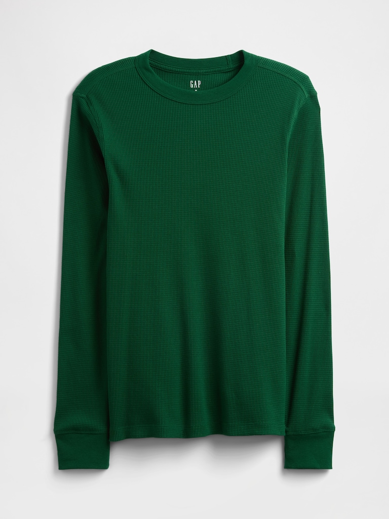 Waffle-Knit Crewneck T-Shirt