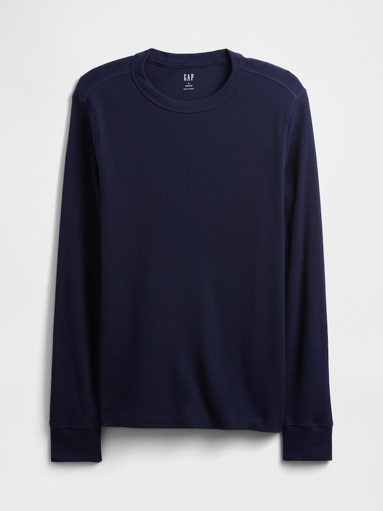 Waffle-Knit Crewneck T-Shirt
