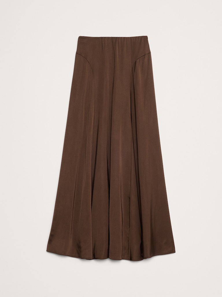 Stretch-Satin Maxi Skirt