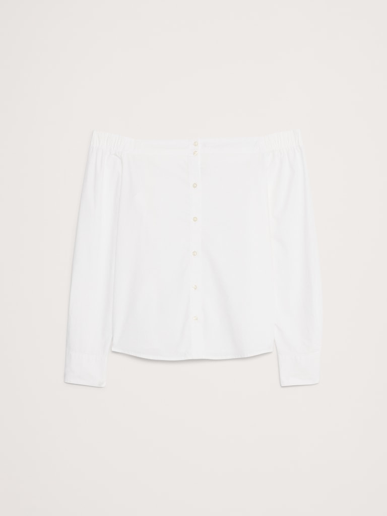 Cotton Poplin Off-the-Shoulder Top