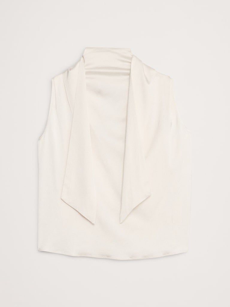 Haut à col noué en satin extensible