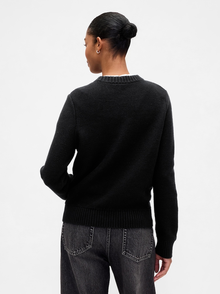 Cable-Knit Crewneck Sweater