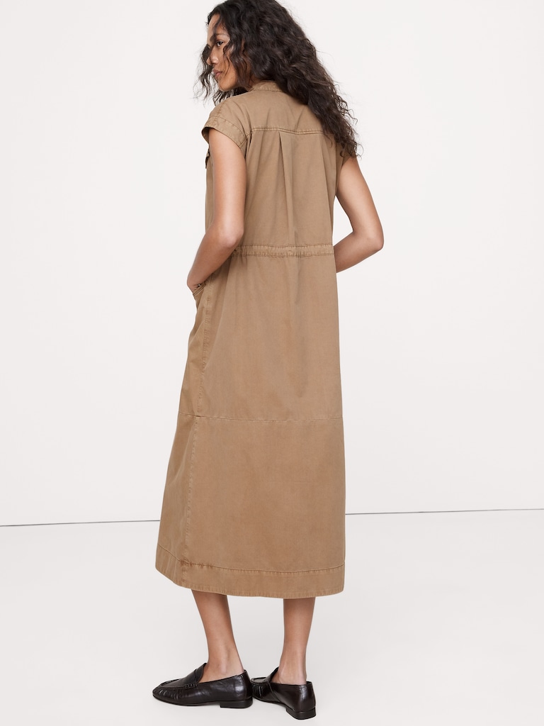 Robe longue utilitaire en sergé de coton