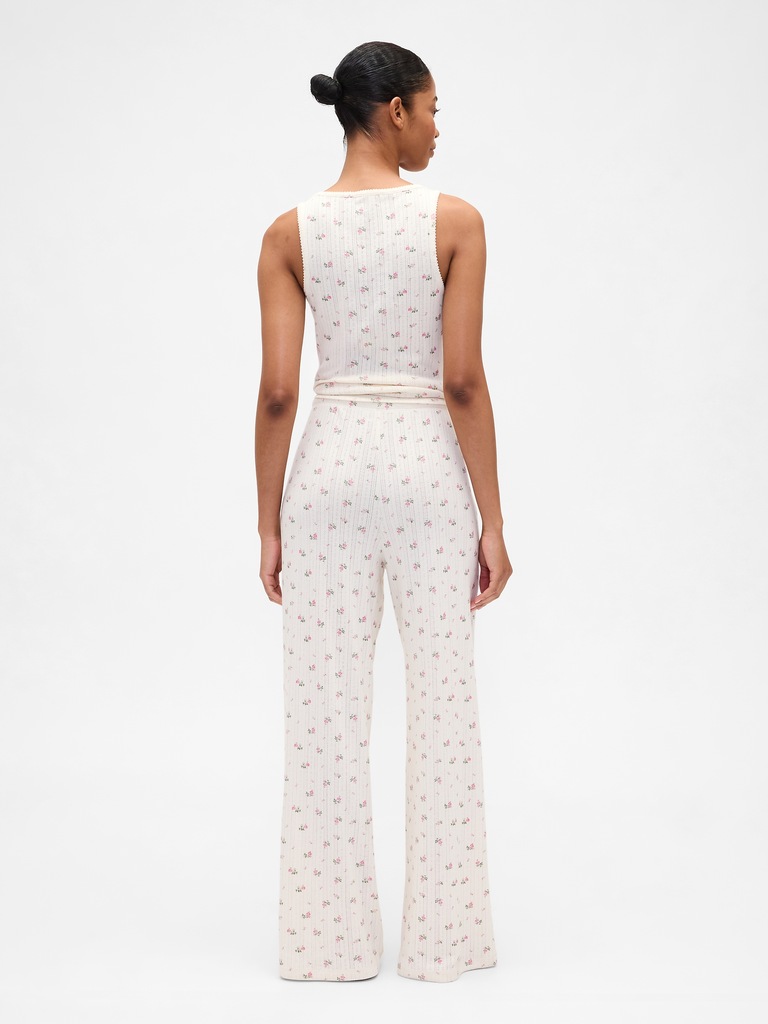 Relaxed Pointelle Wide-Leg PJ Pants