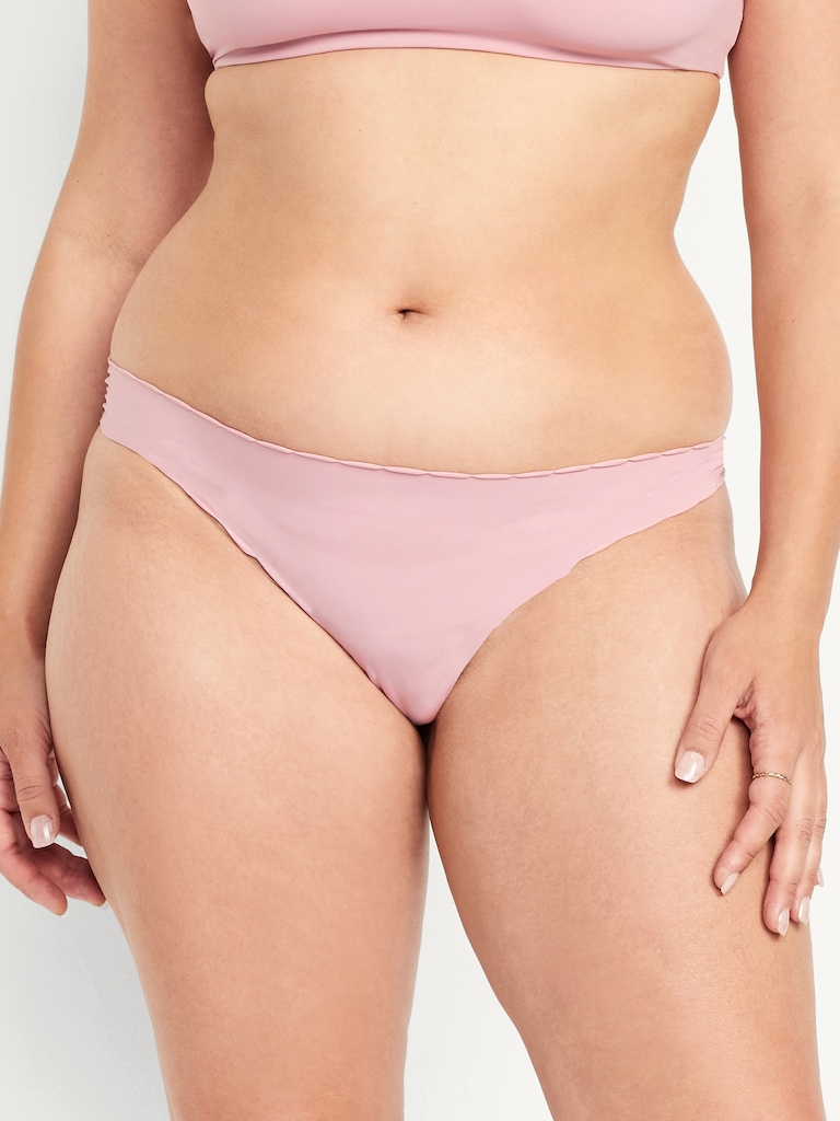 Low-Rise No-Show Scalloped Thong Underwear