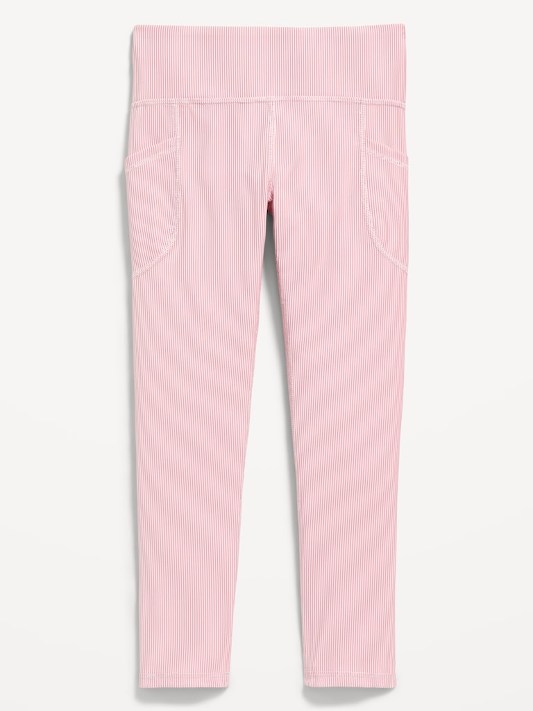 High-Waisted PowerSoft Ribbed Performance 7/8 Leggings for Girls