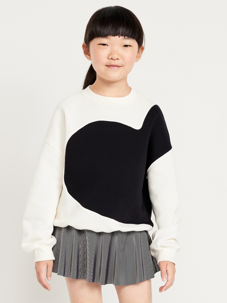 Oversized Graphic Tunic Sweatshirt for Girls