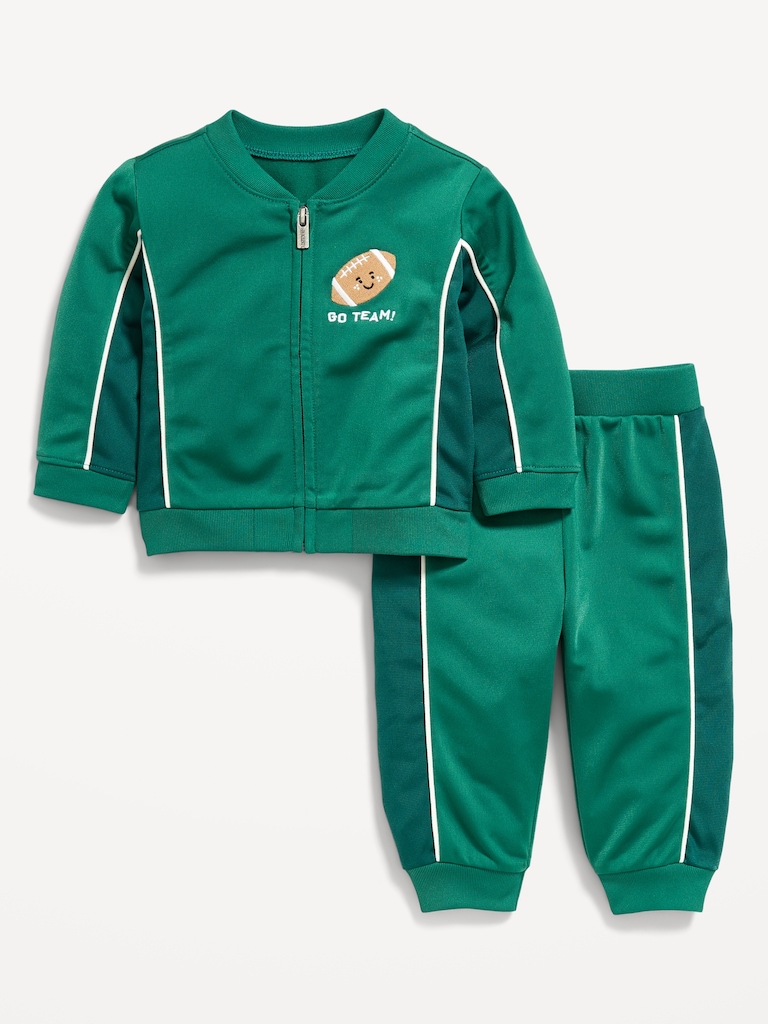 Full-Zip Embroidered Jacket and Joggers Set for Baby