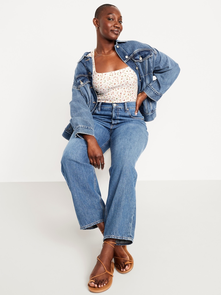 Trapeze-Neck Floral Top