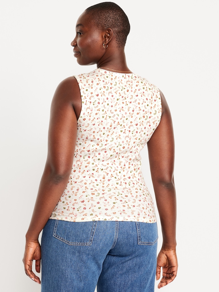 Trapeze-Neck Floral Top