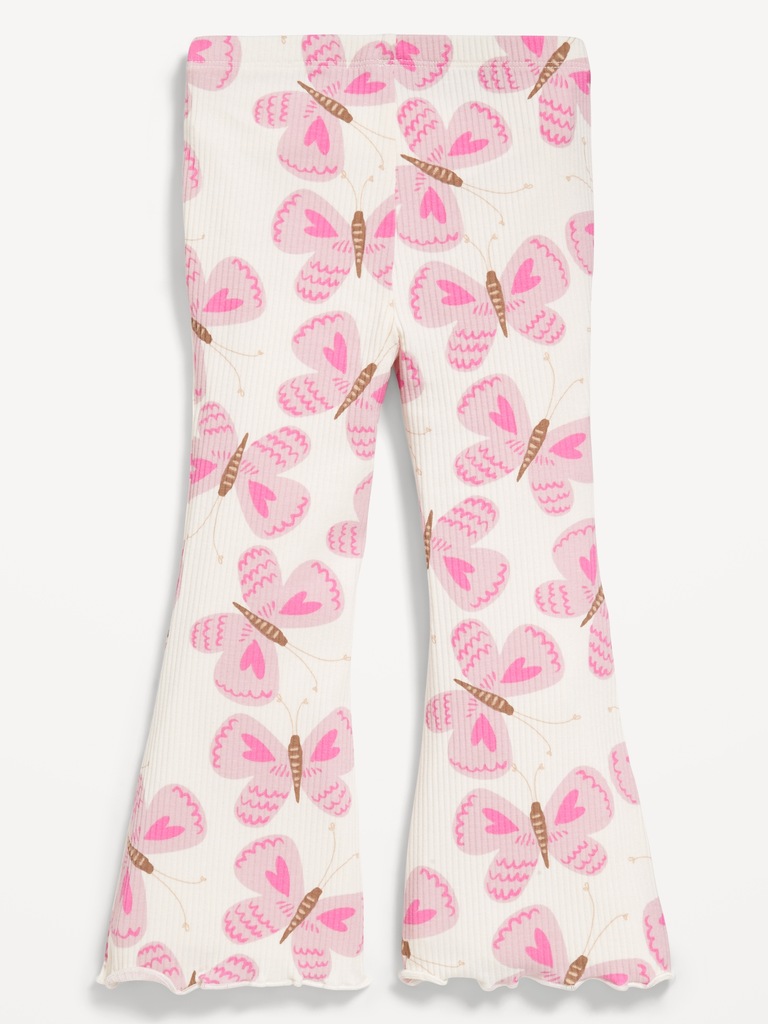 Printed Ribbed Flare Leggings for Toddler Girls