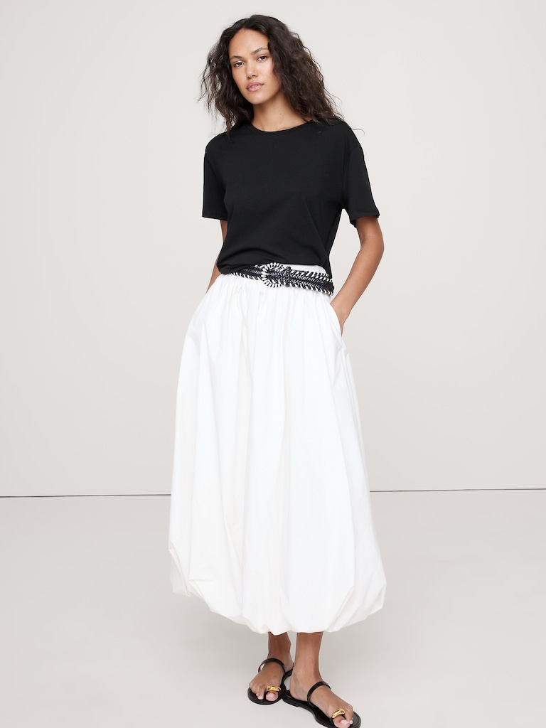 Oversized Cotton-Silk Crew-Neck T-Shirt