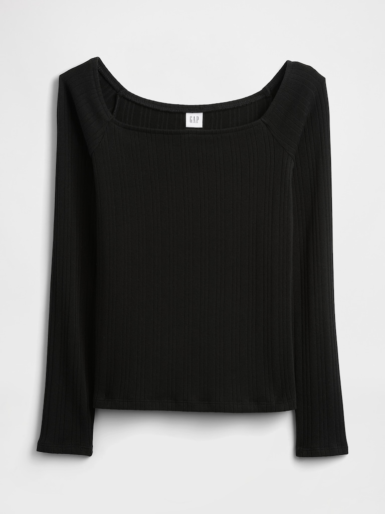 Ribbed Boatneck Top