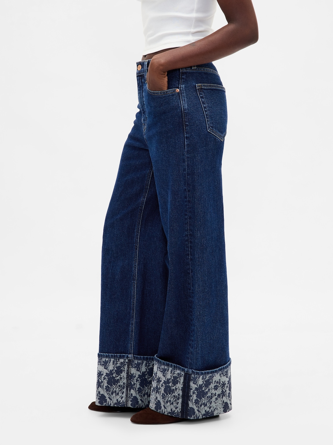 High Rise Stride Wide-Leg Jeans