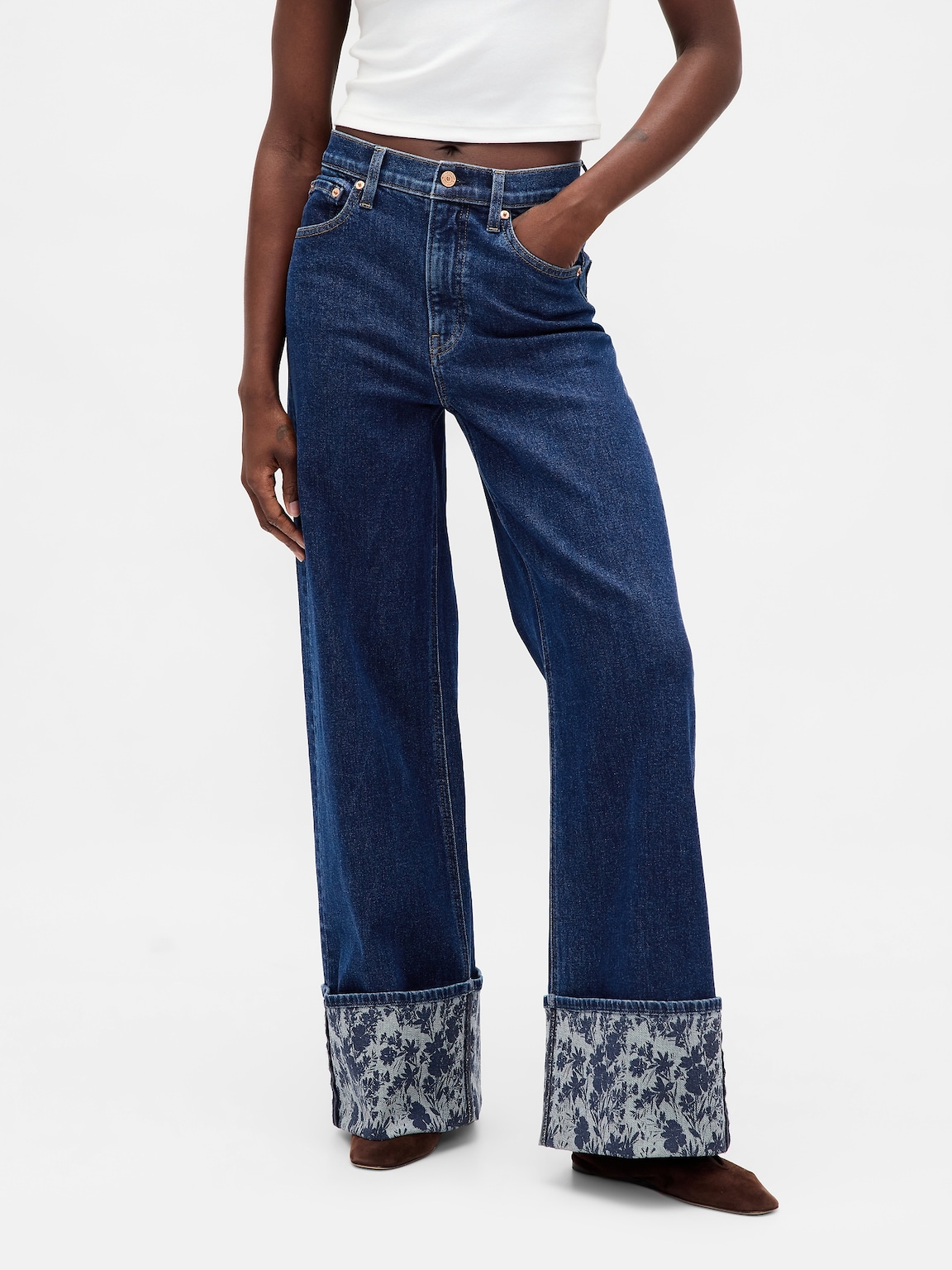 High Rise Stride Wide-Leg Jeans