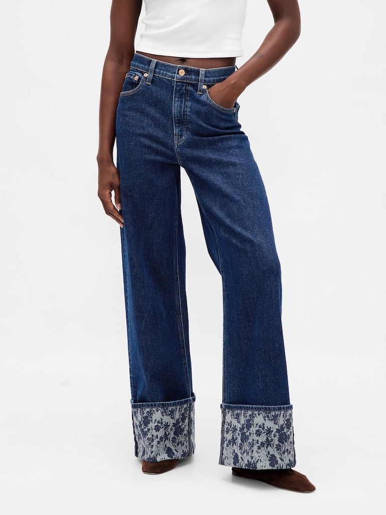High Rise Stride Wide-Leg Jeans
