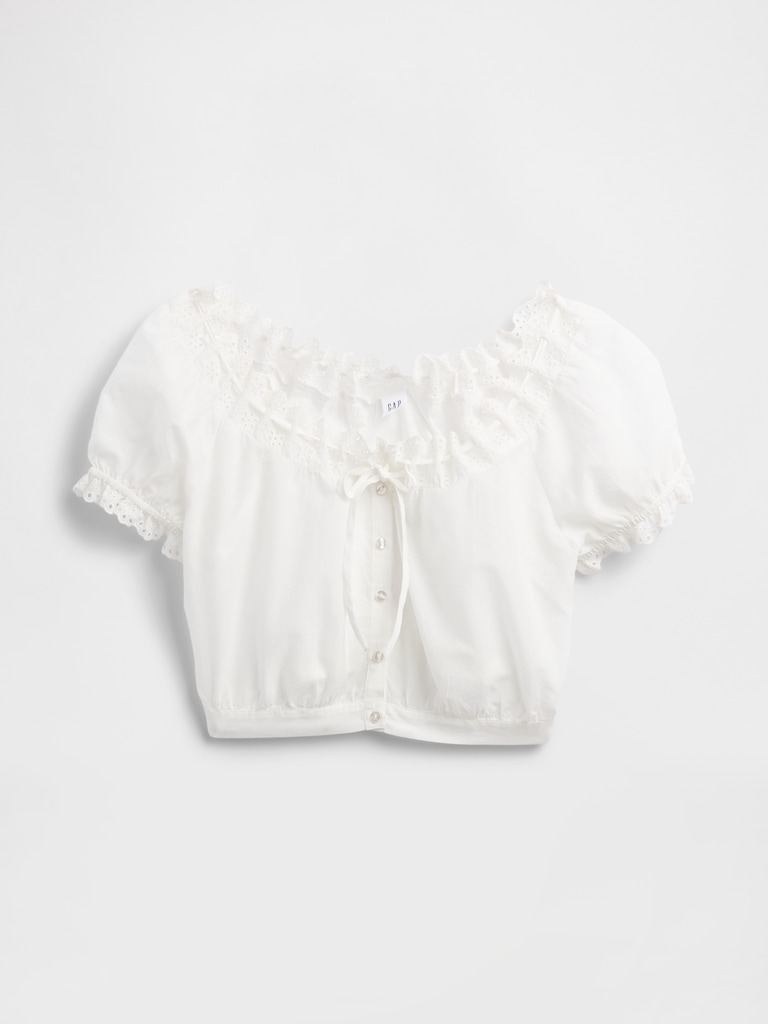 Eyelet Crop Top