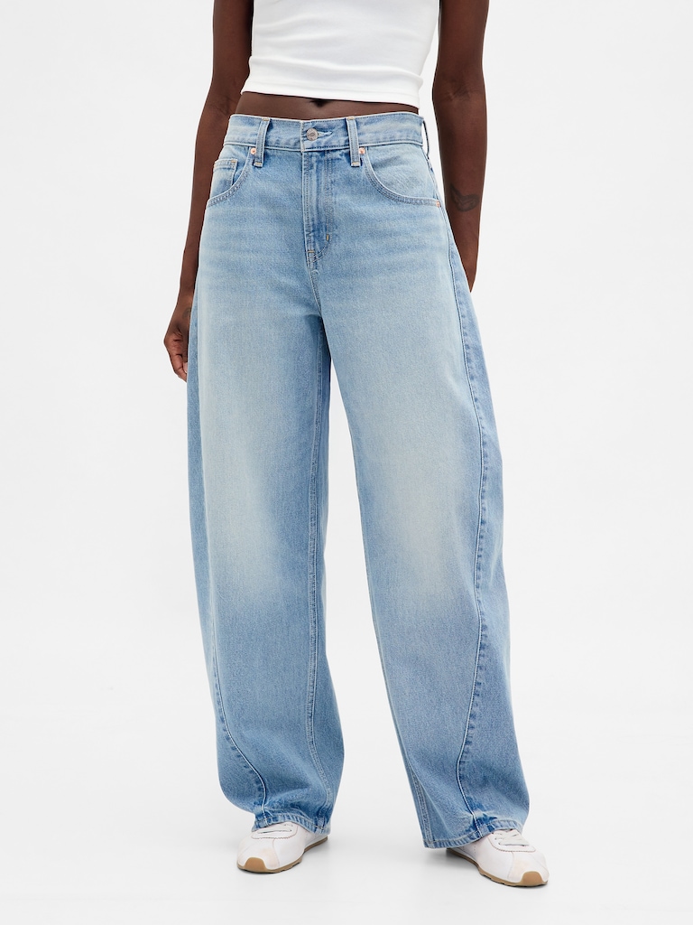High Rise Baggy Barrel Jeans
