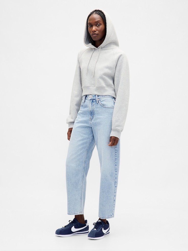 High Rise Crop Barrel Jeans