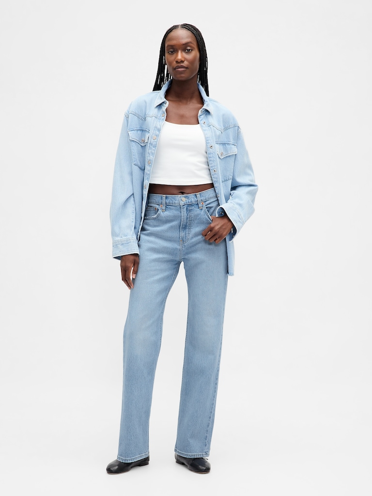 High Rise Relaxed Straight Jeans