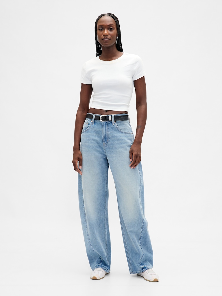 High Rise Baggy Barrel Jeans