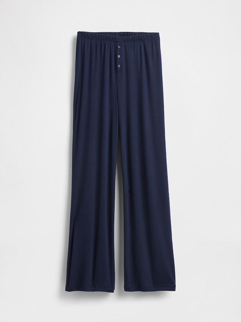 Mini Rib Wide-Leg PJ Pants