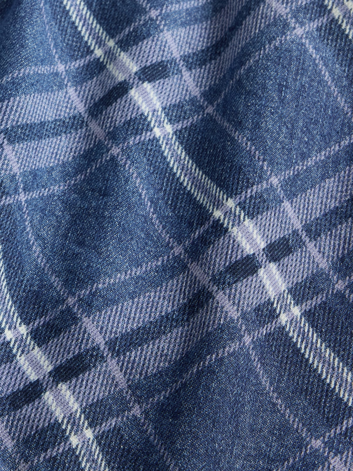 Denim Plaid Mini Skirt