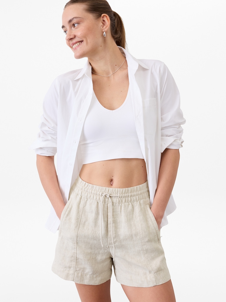 Retreat Linen Mid Rise 4" Short
