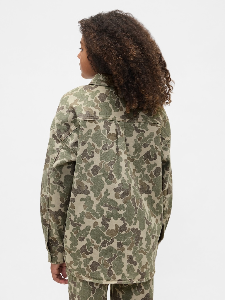 Kids Relaxed Camo Denim Shirt
