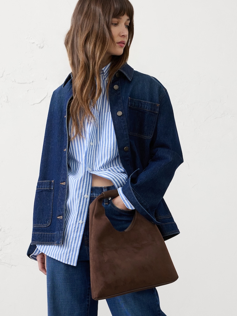 Vegan Leather Mini Slouchy Tote