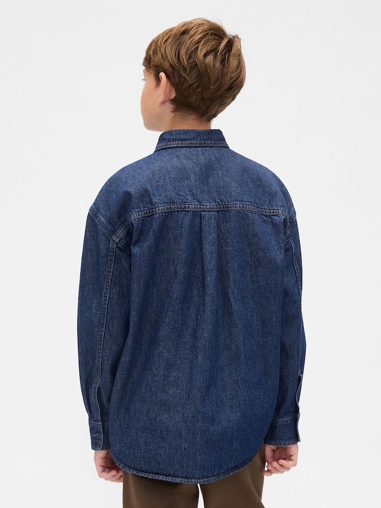 Kids Denim Oversized Shirt