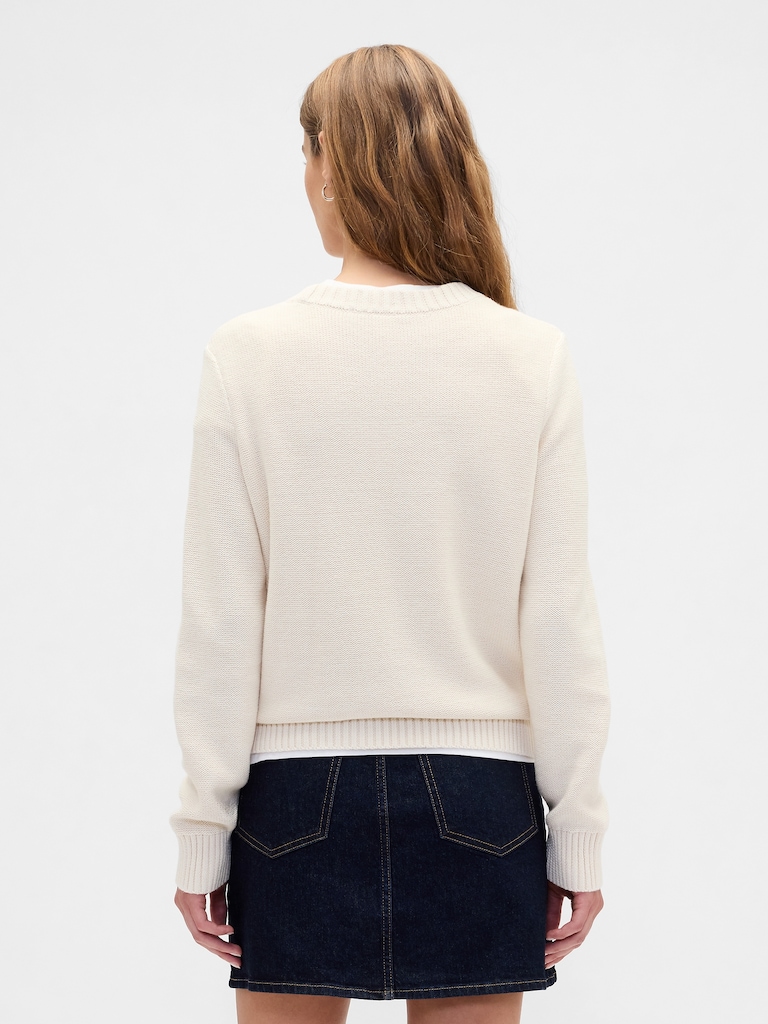 Cable-Knit Crewneck Sweater