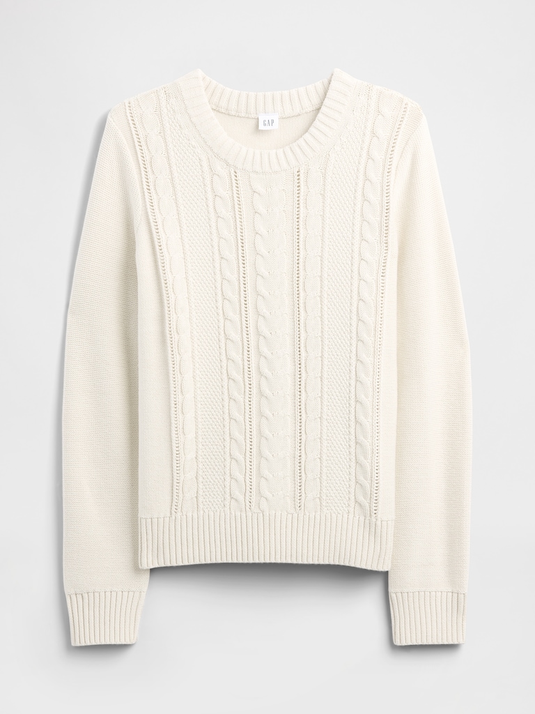 Cable-Knit Crewneck Sweater