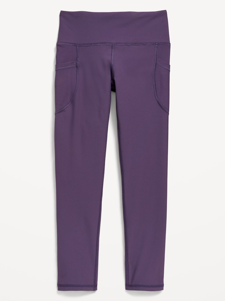 High-Waisted PowerSoft 7/8-Length Side-Pocket Leggings for Girls