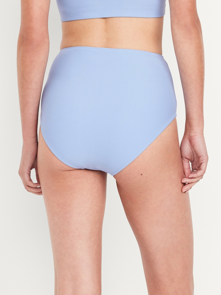 Matte High-Waisted Bikini Swim Bottoms