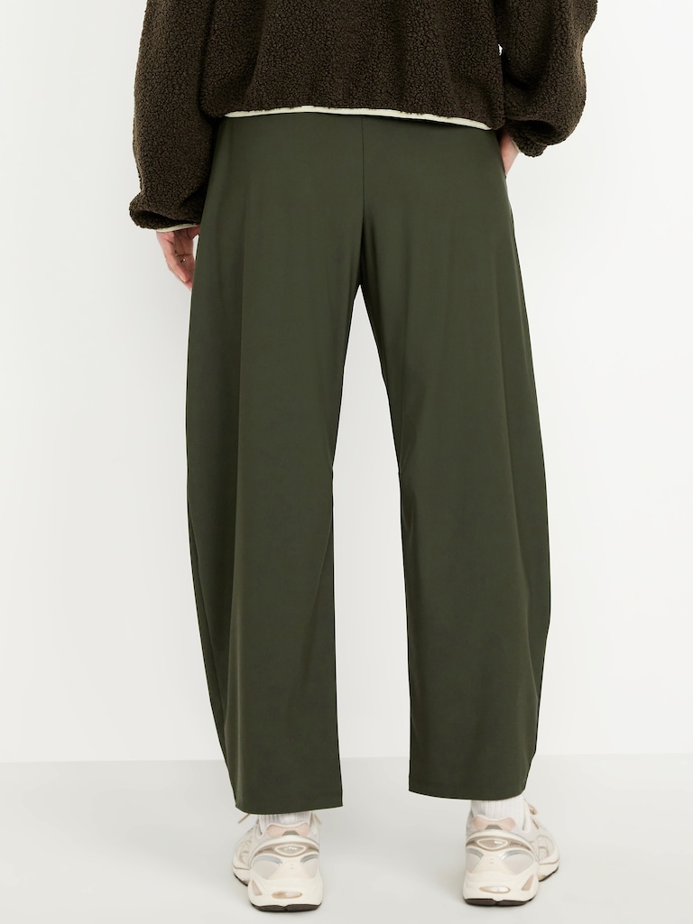 High-Waisted SleekTech Barrel Ankle Pants