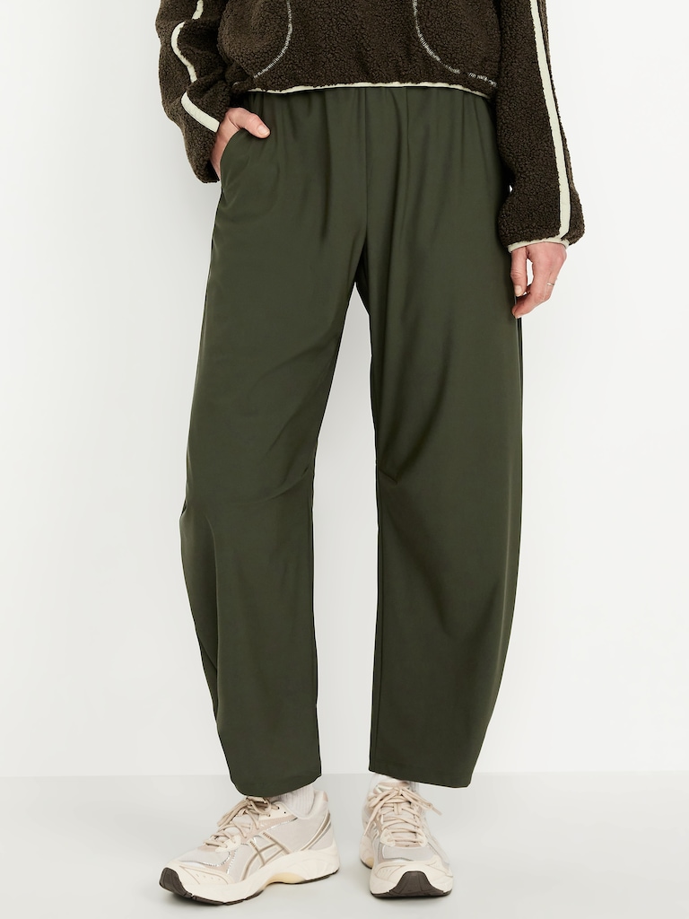 High-Waisted SleekTech Barrel Ankle Pants