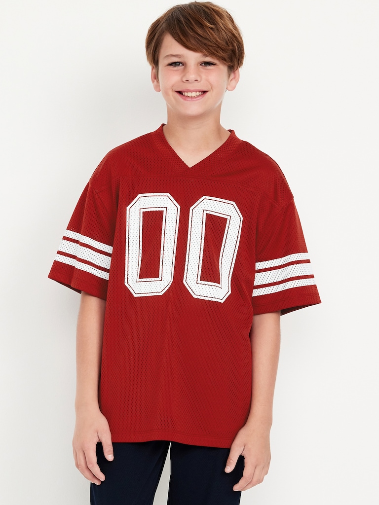 Oversized Boxy Mesh Graphic T-Shirt for Boys