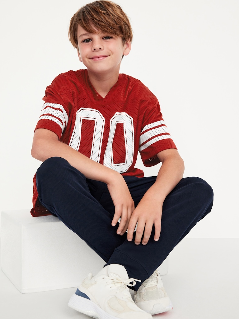 Oversized Boxy Mesh Graphic T-Shirt for Boys