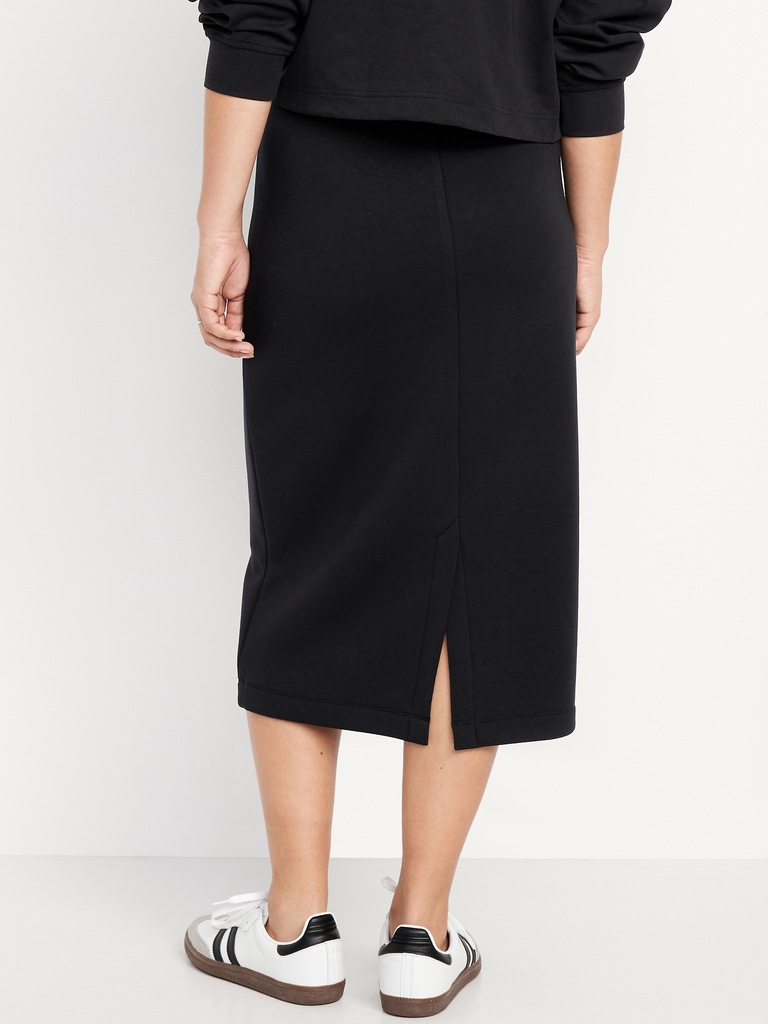 Extra High-Waisted Bounce Fleece Midi Skirt