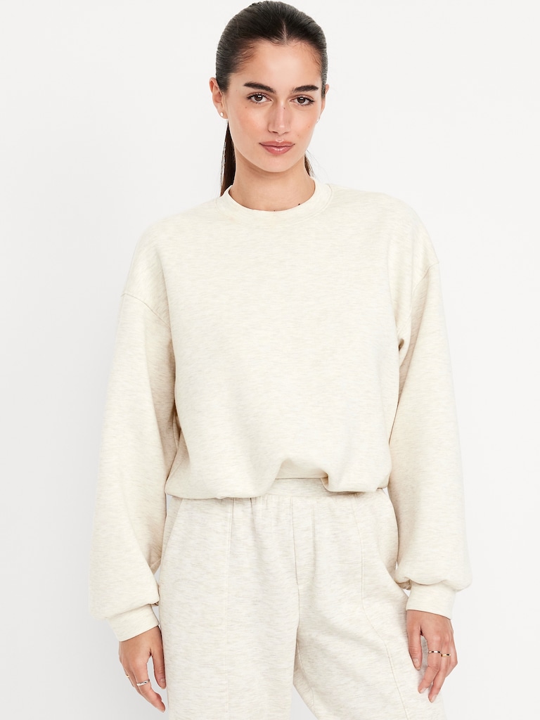 Bounce Fleece Bubble-Hem Sweatshirt