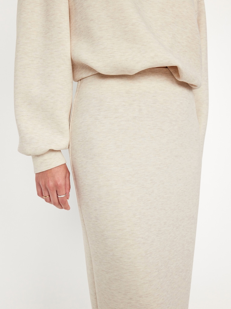 Extra High-Waisted Bounce Fleece Midi Skirt