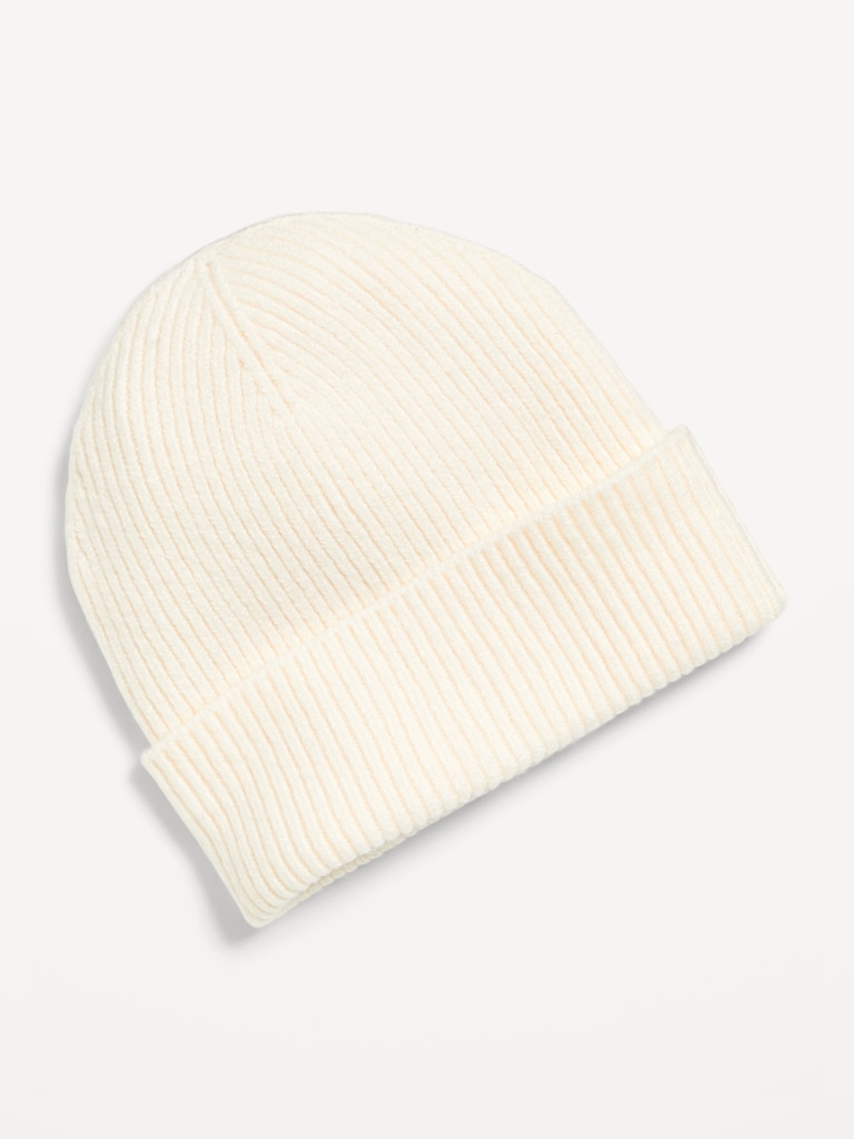 Rib-Knit Cuffed Beanie for Women