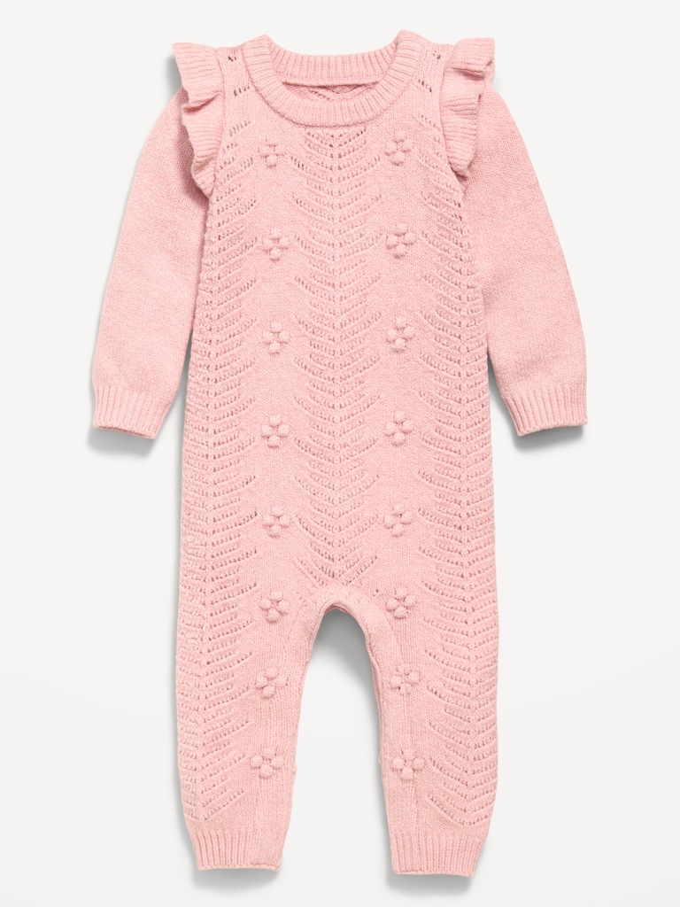 Une-pièce en tricot SoSoft à épaules à volants pour bébé