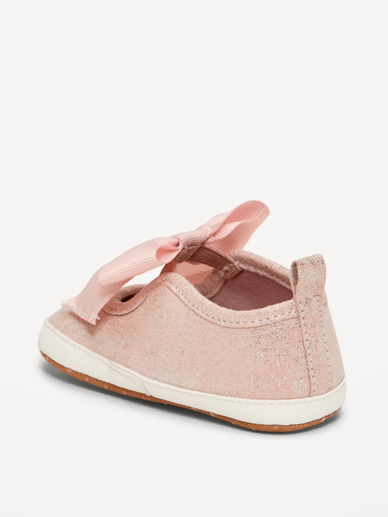 Shiny Faux-Suede Bow Sneakers for Baby