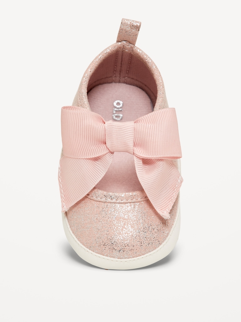 Shiny Faux-Suede Bow Sneakers for Baby