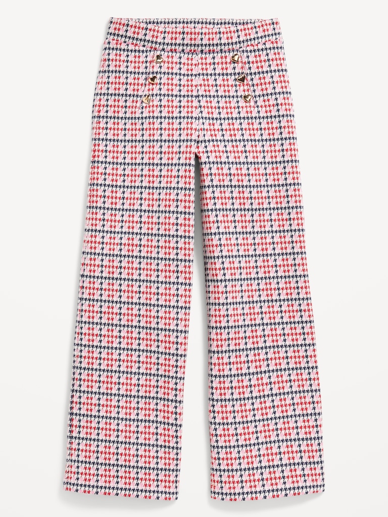 High-Waisted Straight-Leg Sailor Pants for Girls