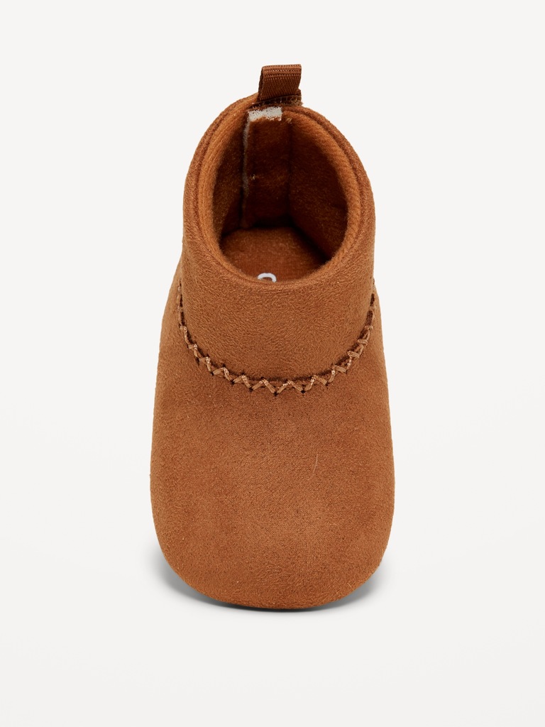 Faux-Suede Moccasin Booties for Baby
